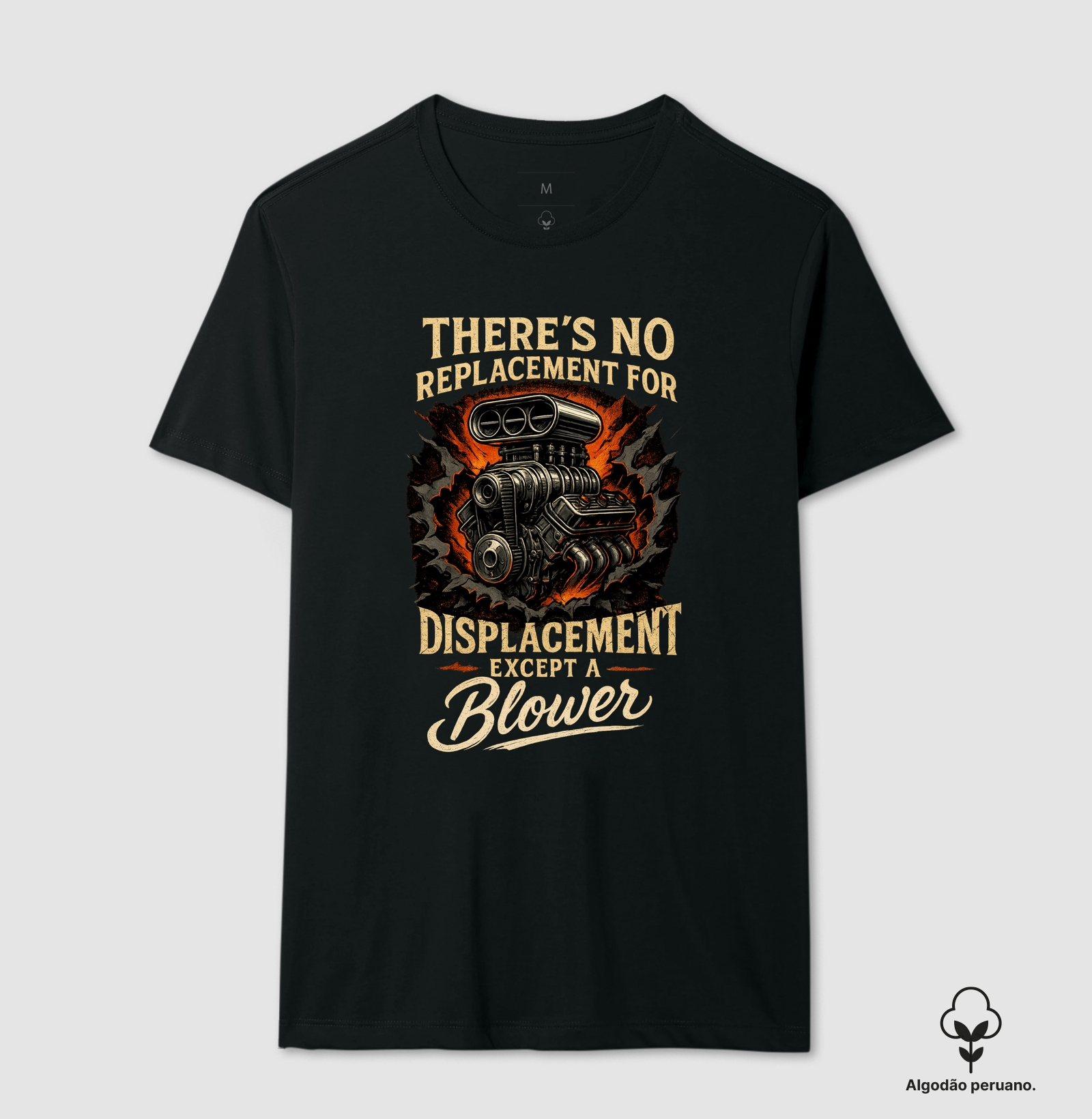 camiseta-garage-motors-kustom-theres-no-replacement-for-displacement-except-a-blower-motor-v8