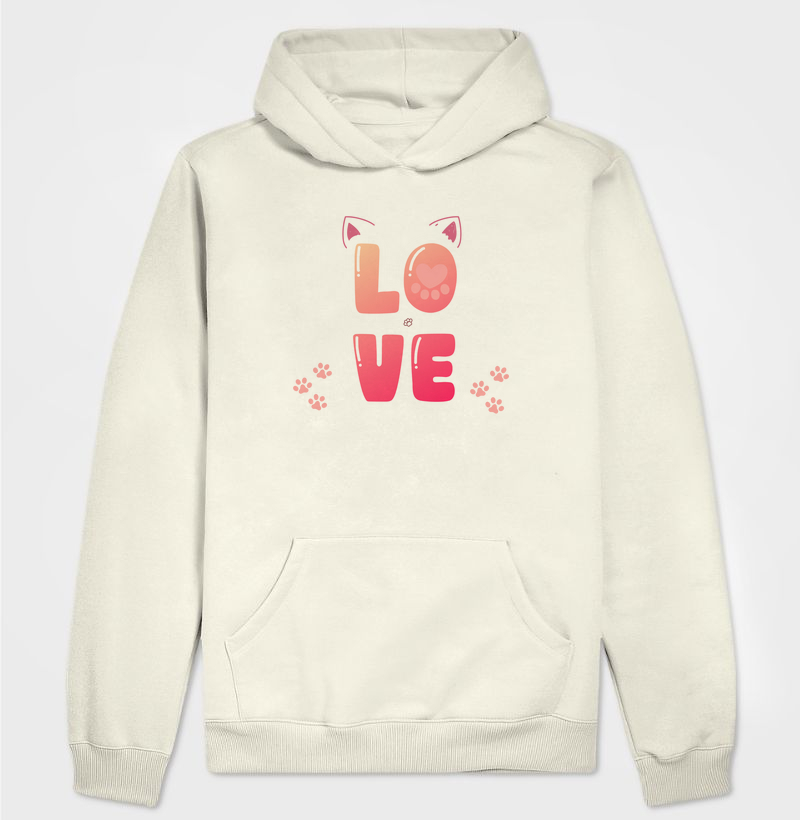 Moletom Hoodie Love Cat