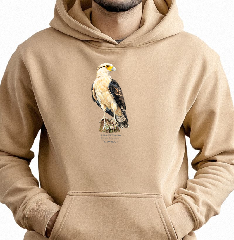 Traços Alados - Gavião-carrapateiro - Moletom Hoodie