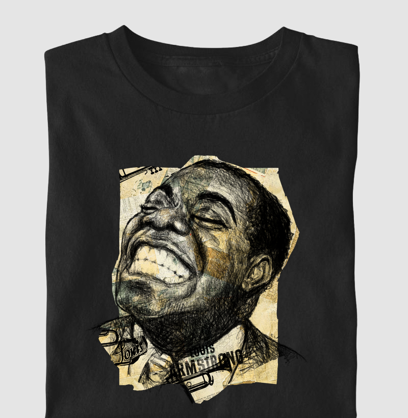 Louis Armstrong - Desenho e colagem