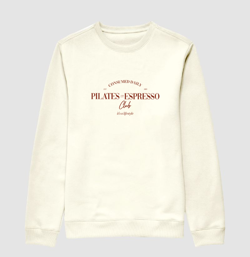 Pilates and Espresso Club - Suéter Moletom
