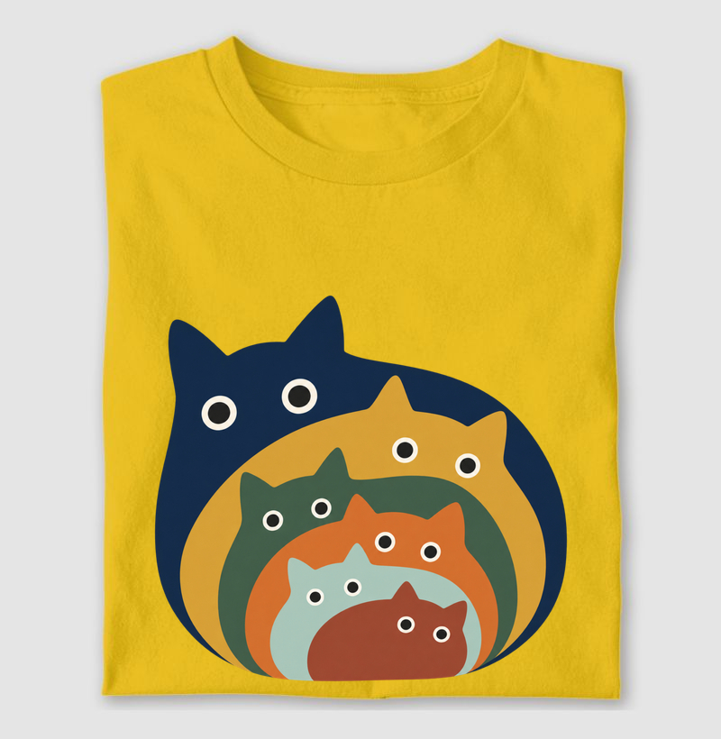 Camiseta Gatos Coloridos