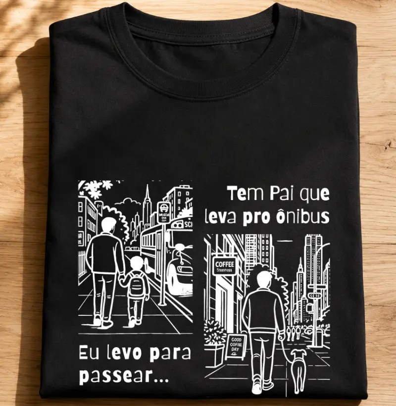 Tem pai que leva pro ônibus, eu levo pra passear