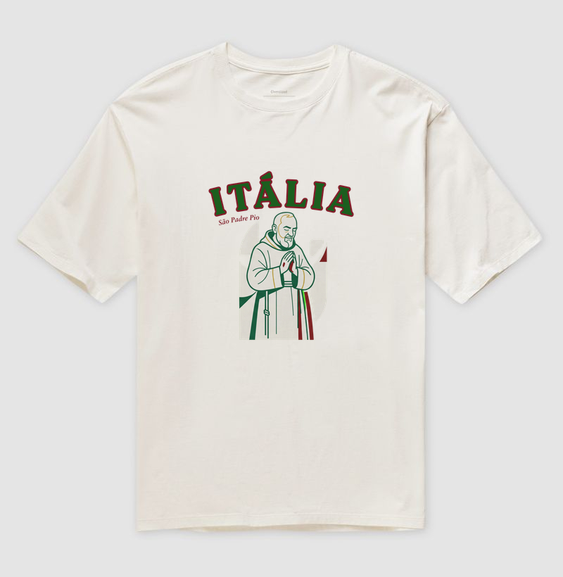 Camiseta Oversized Itália São Padre Pio