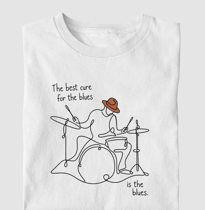 A cura é o Blues (Bateria) - Camiseta