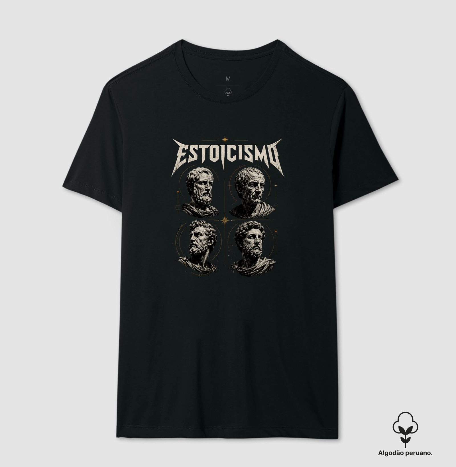 Estoicismo - 4 Pensadores - Camiseta Algodão Peruano