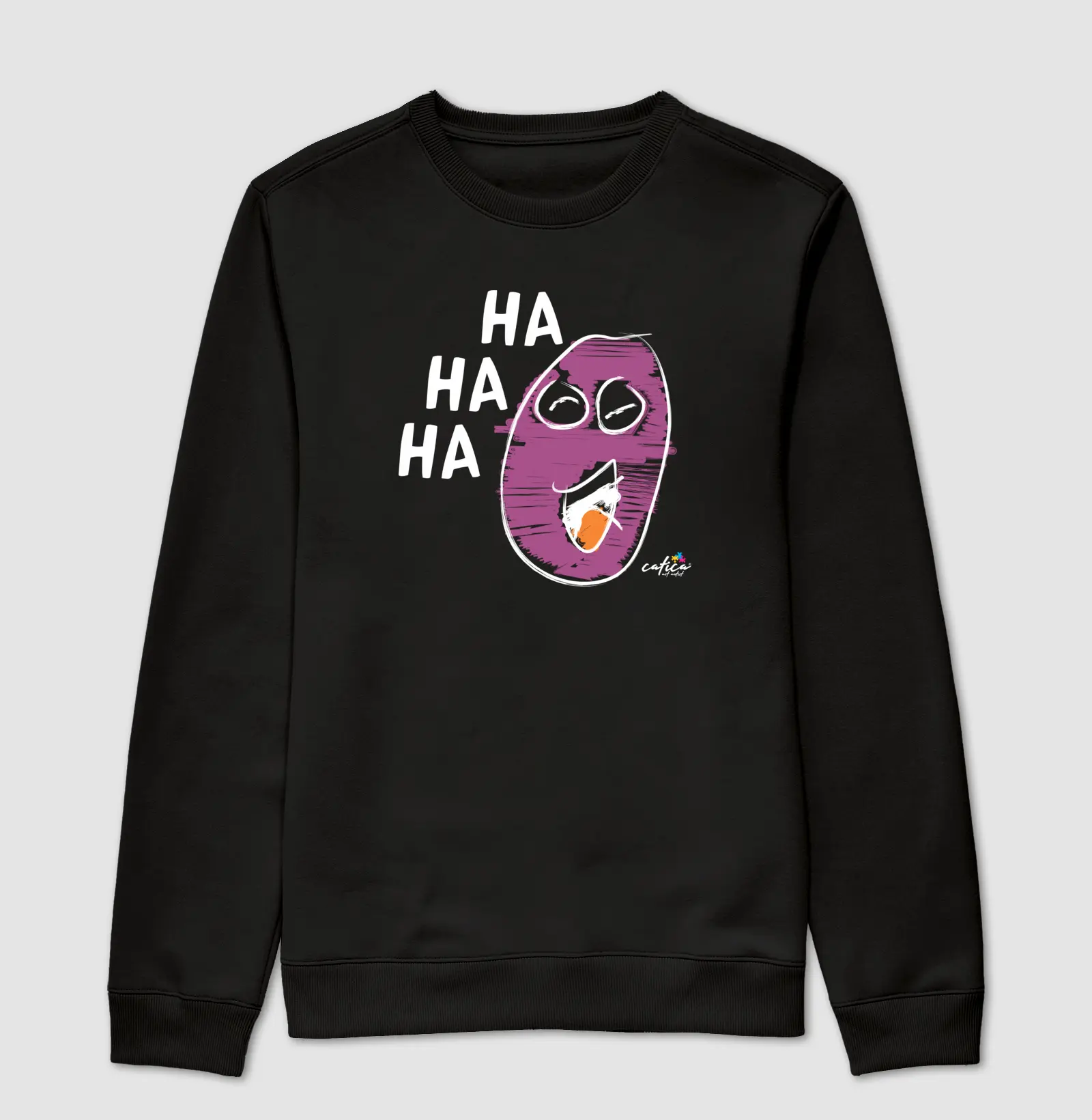 Blusa de moleton com estampa "HA HA HA"