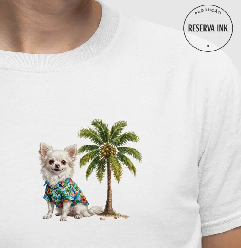 Chihuahua Branco Pelo Longo - Férias