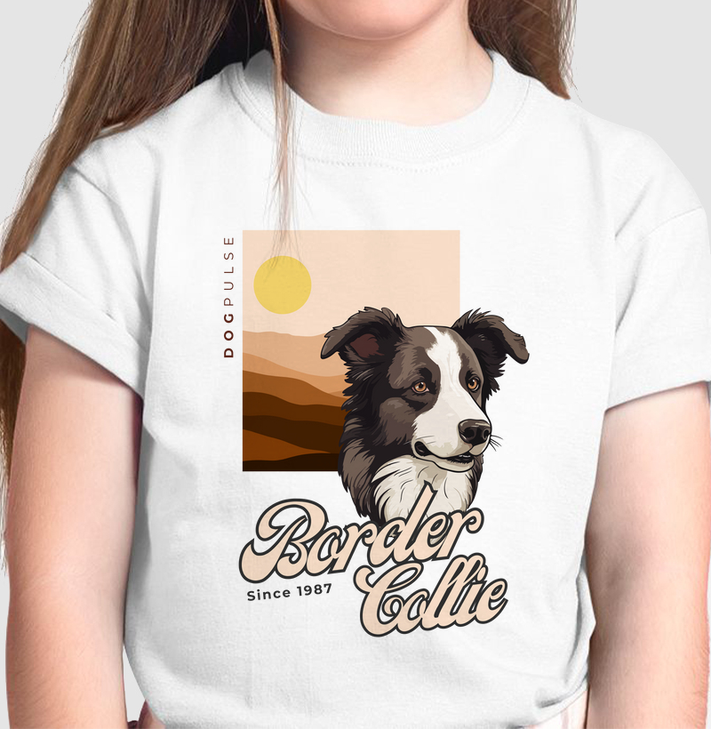 Camiseta Infantil Border Collie Busto Dog Pulse