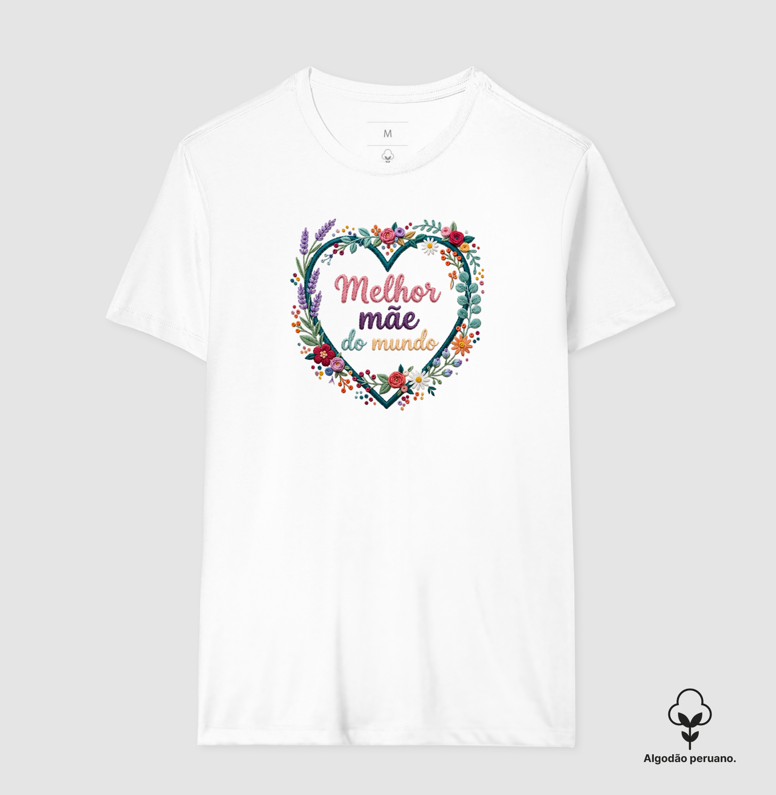 Melhor mãe do mundo - Coração bordado
