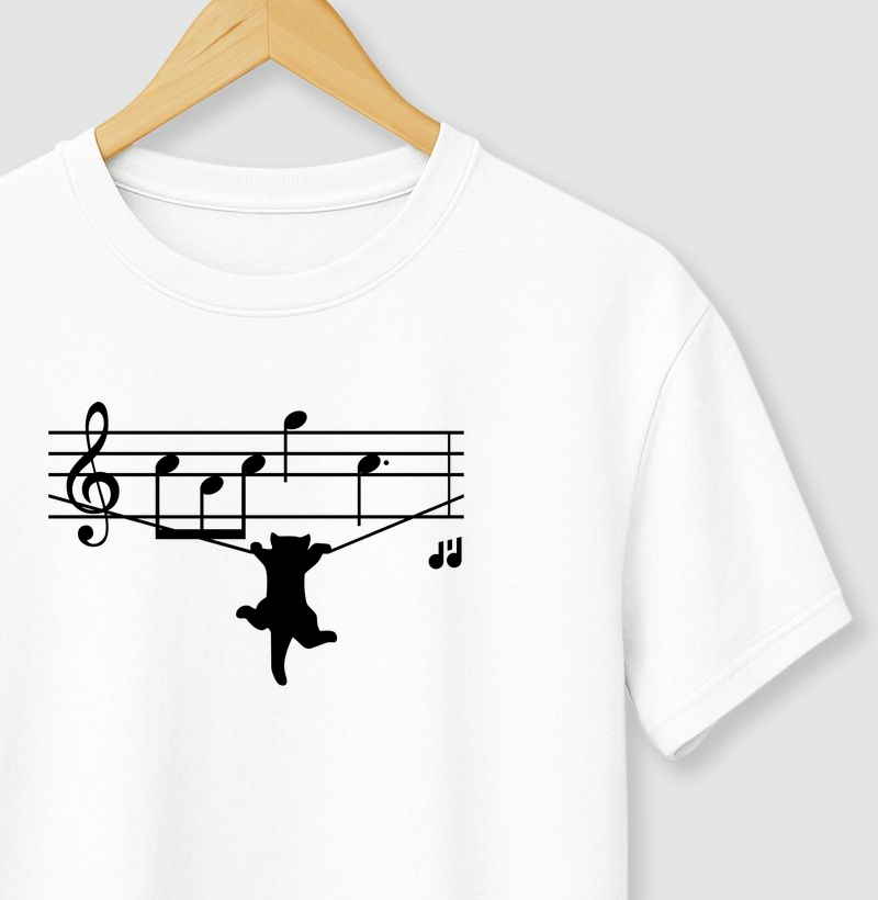 Gato caindo da partitura