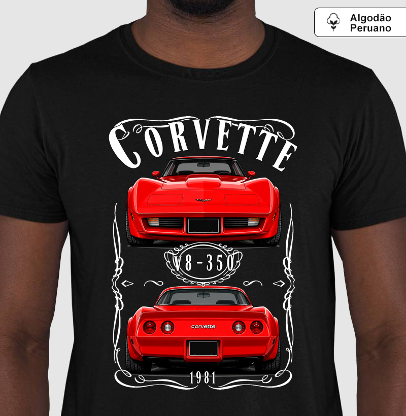 Camiseta em algodão peruano Corvette vintage