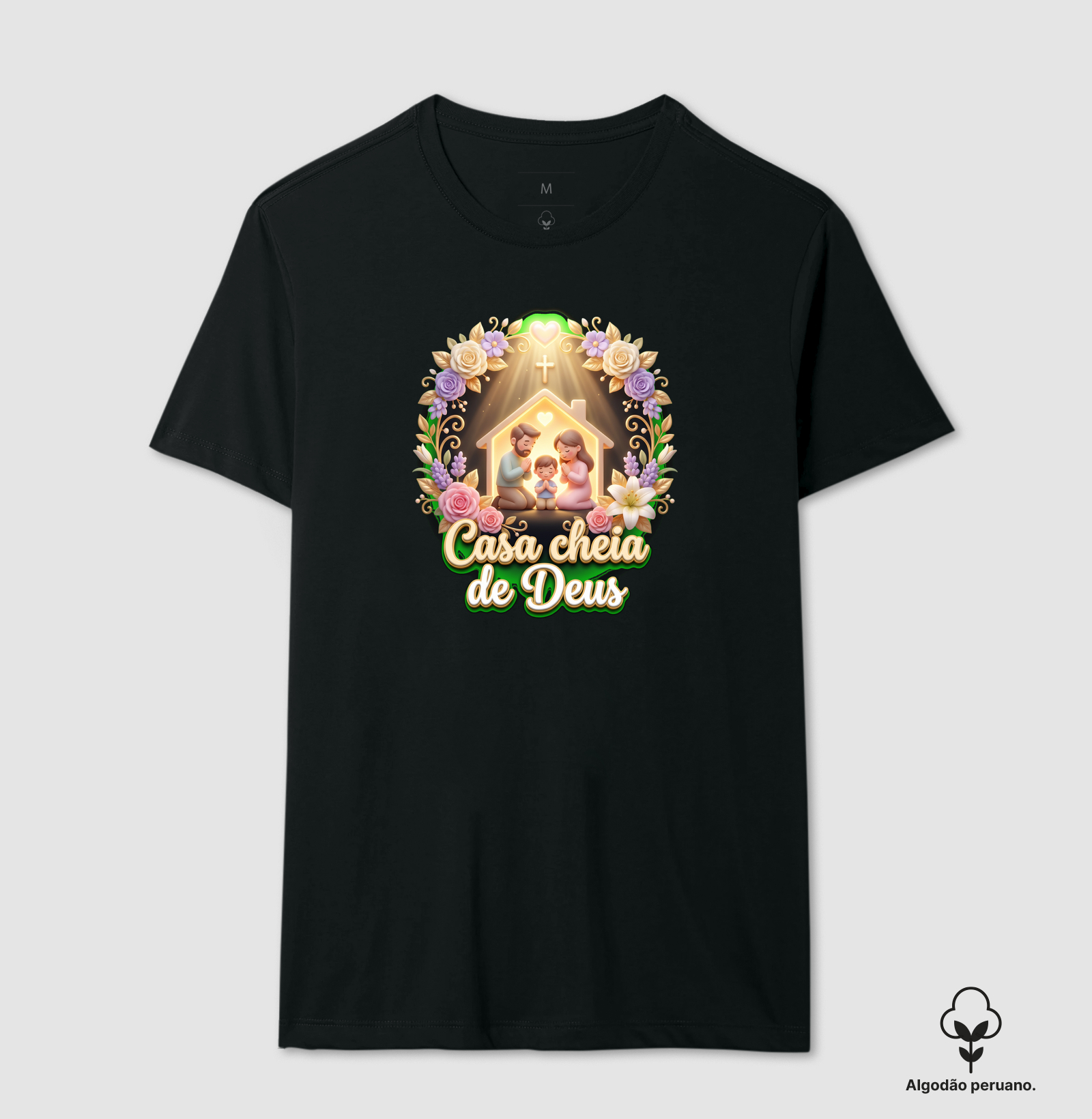 CASA CHEIA DE DEUS - Camiseta Algodão Peruano