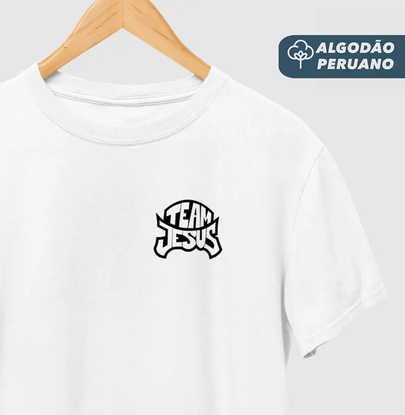 Camiseta Masc. Algodão Peruano Team Jesus - Camiseta Algodão Peruano