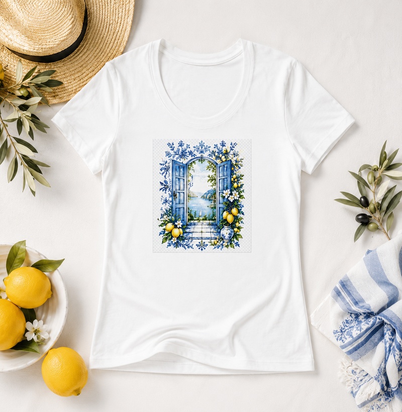 Camiseta Amalfi — Janela Mediterrânea