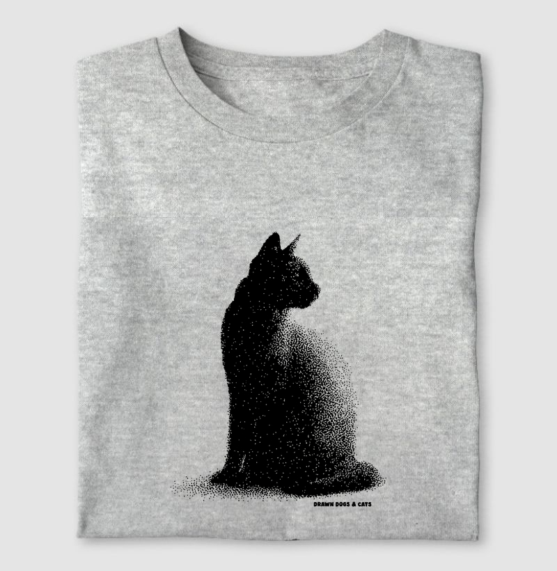 Gato pontilhismo olhando para trás