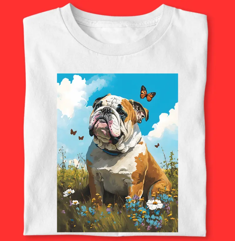 Camiseta Bulldog Ingles "Borboleta"