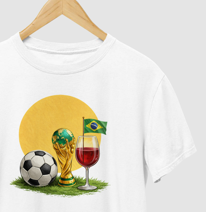 Troféu, bola, vinho e Brasil