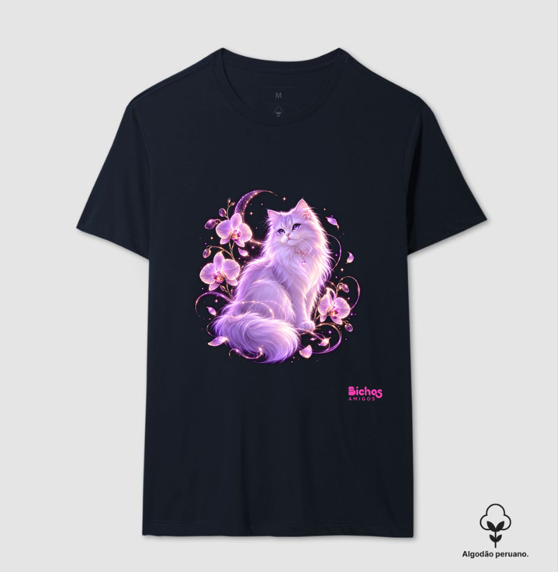 Gata Neon - Camiseta Algodão Peruano