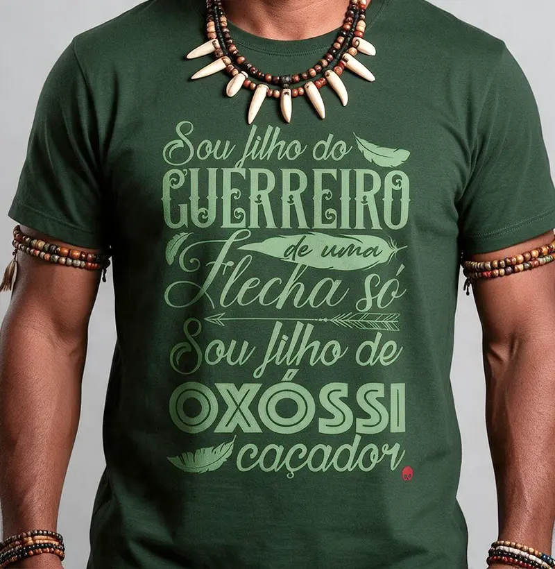 Camiseta Umbanda Oxóssi - Sou filho de um Guerreiro