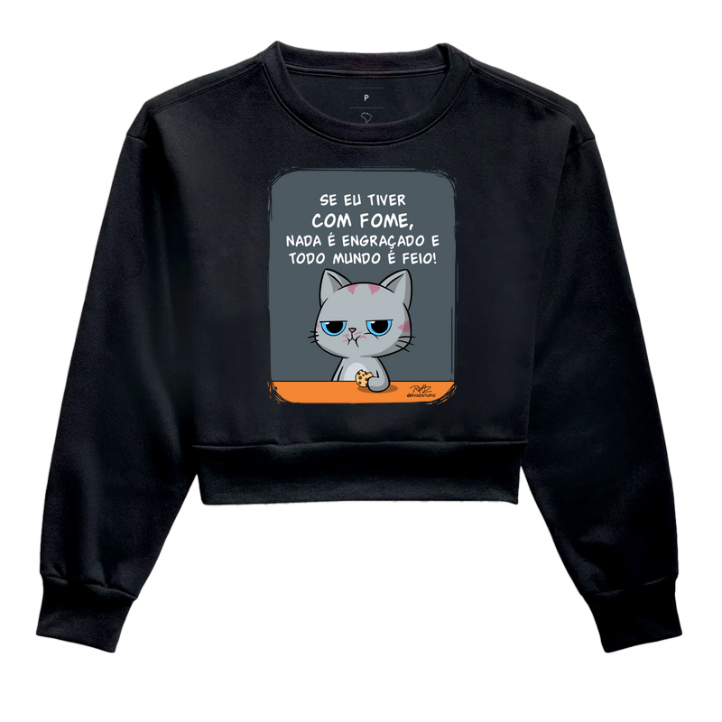 Camiseta Gato Sincero Fome - Cropped Moletom