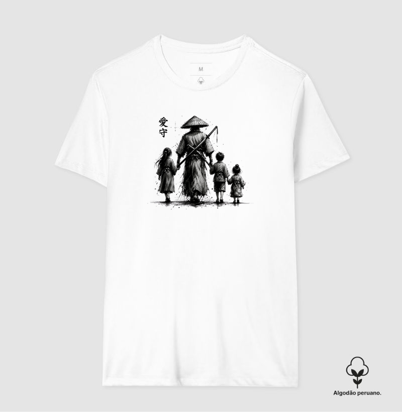 SAMURAI - Amor e proteção - 3 Filhos - Camiseta Algodão Peruano