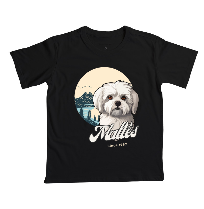 Camiseta Infantil Maltês Busto Dog Pulse