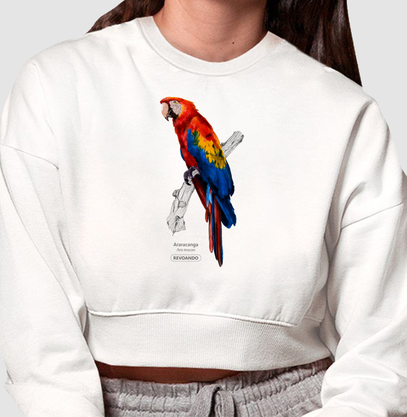 Aves do Brasil - Araracanga - Moletom Cropped