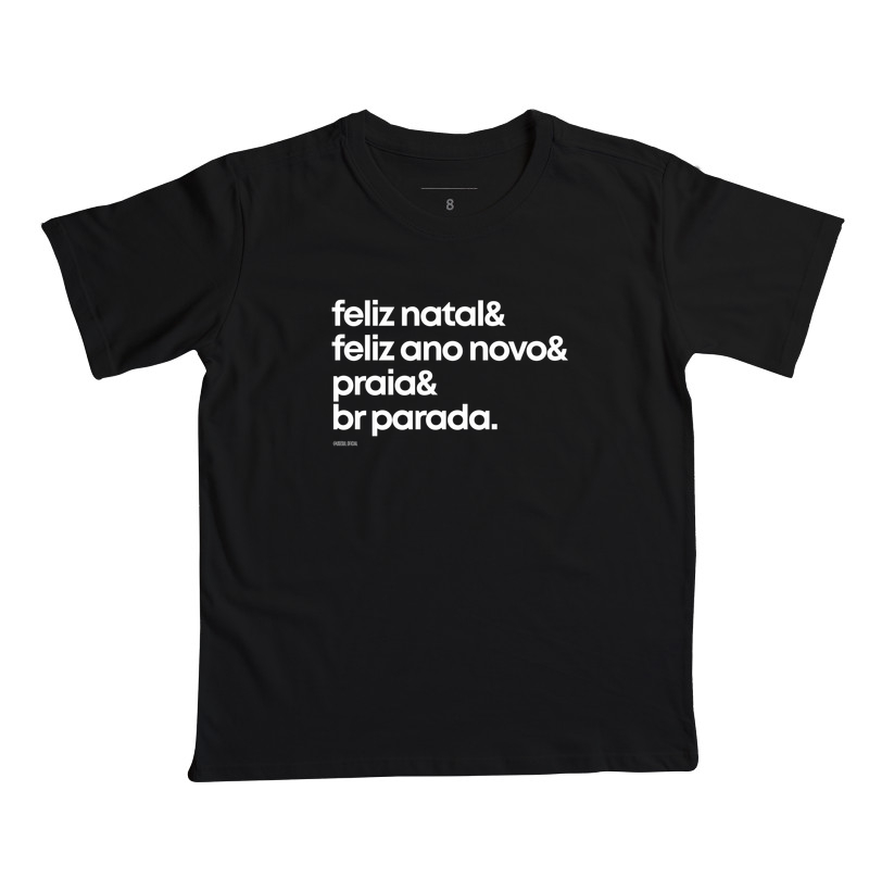 feliz natal & feliz ano novo & praia & br parada. - Camiseta Infantil