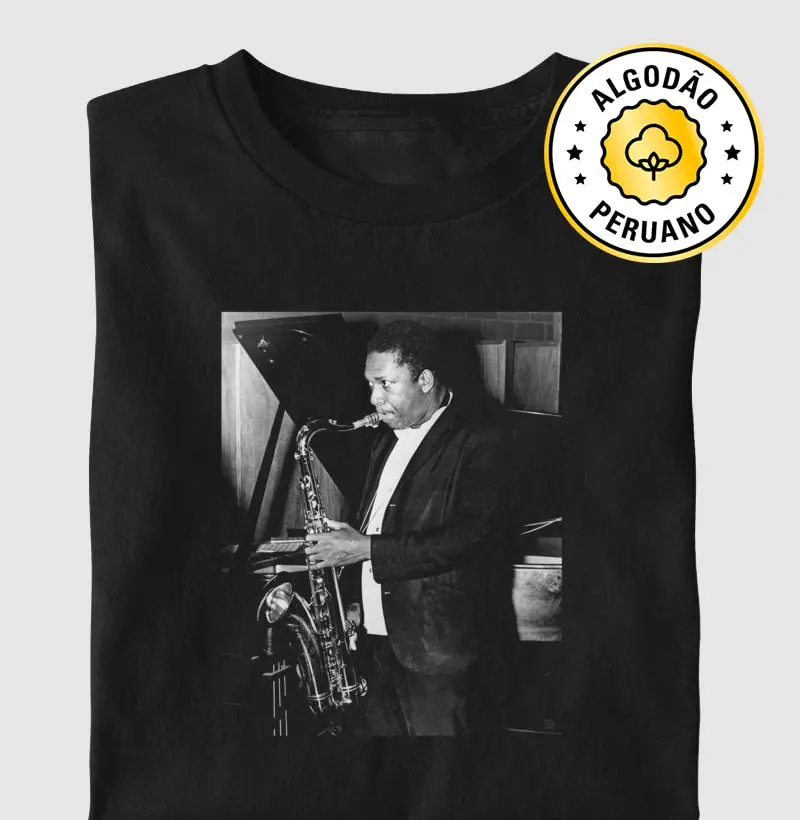 John Coltrane, 1965 - Camiseta Algodão Peruano