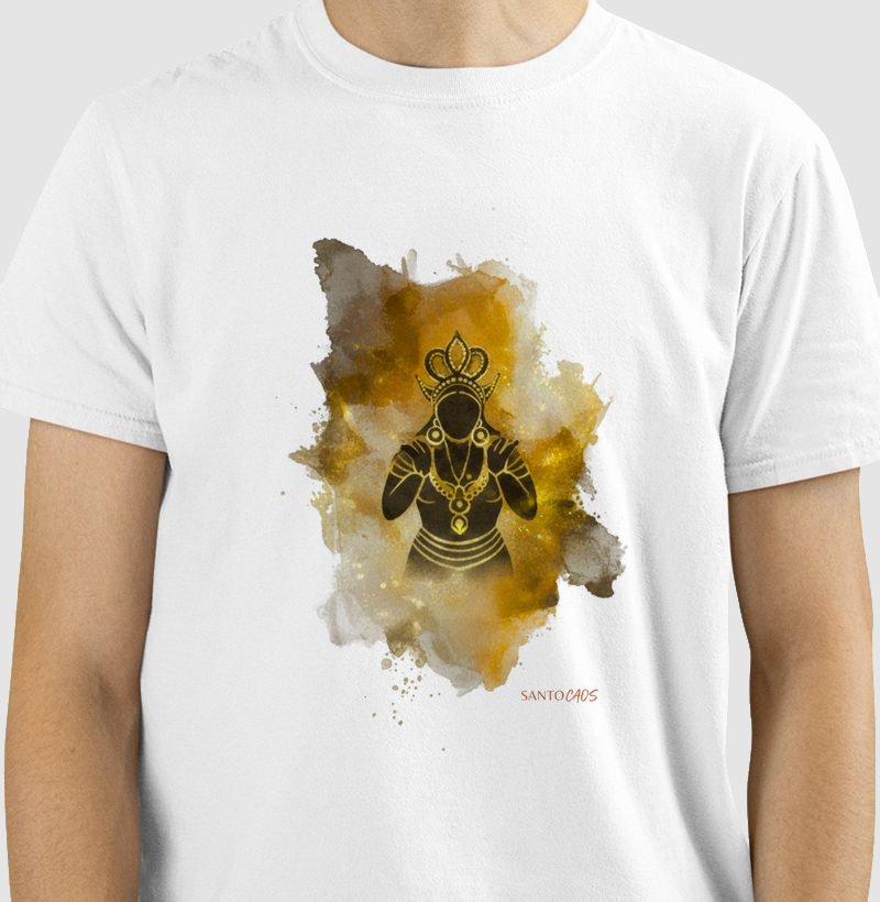 Camiseta Oxum - Ouro das Águas (Aquarela)