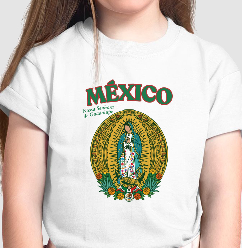 Camiseta Infantil México Nossa Senhora de Guadalupe