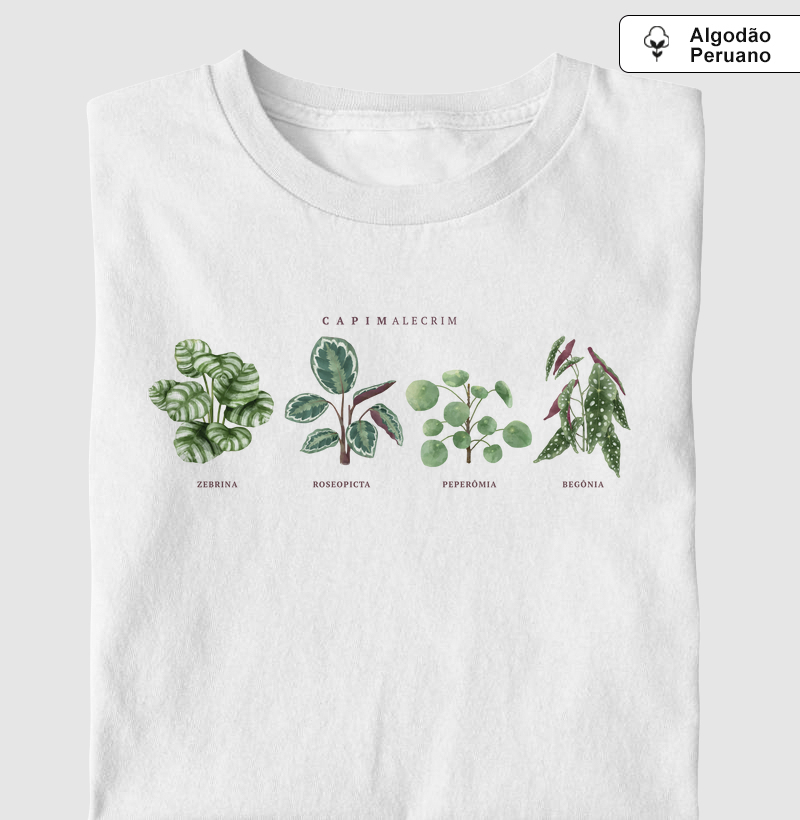 T-shirt Folhagens Meia Sombra - Algodão Peruano