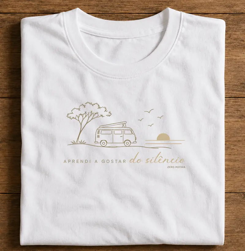 Aprendi a gostar do silêncio - Kombi - Camiseta