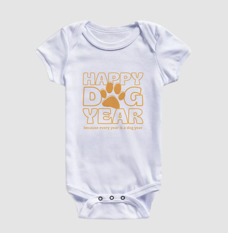 Body Infantil Feliz Ano Novo Canino