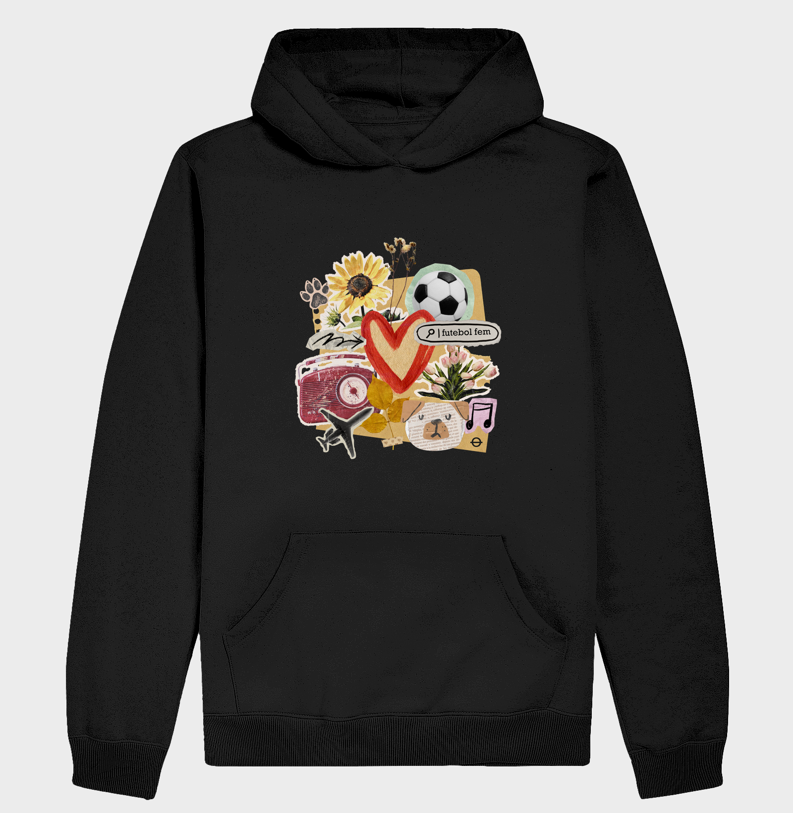 colagem futebol fem e outros amores cachorro