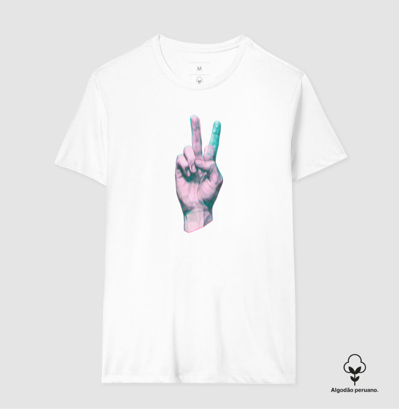 Camiseta estampada algodão peruano hall of fame - paz finger