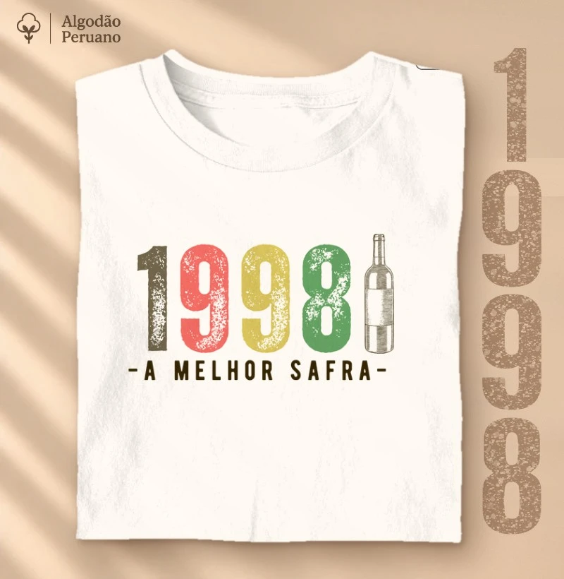 Camiseta A Melhor Safra 1998 - Camiseta Algodão Peruano