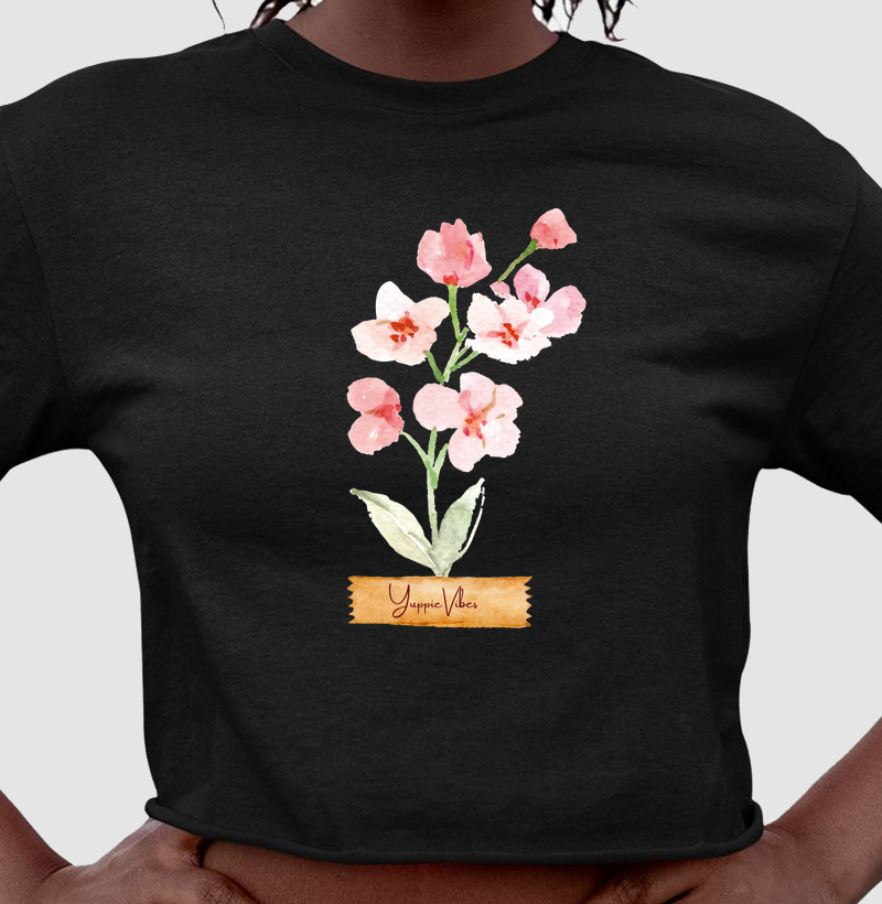 Camiseta Cropped - Yuppie Flowers
