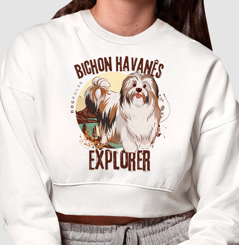 Cropped Moletom Dog Pulse Bichon Havanês Explorer – Tropical Vibes