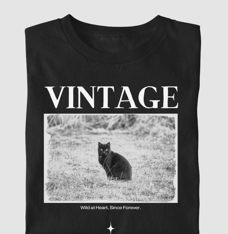 Camiseta Gato Vintage