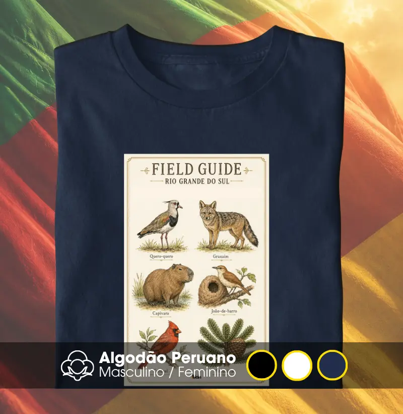 Fauna Gaúcha - Camiseta Algodão Peruano