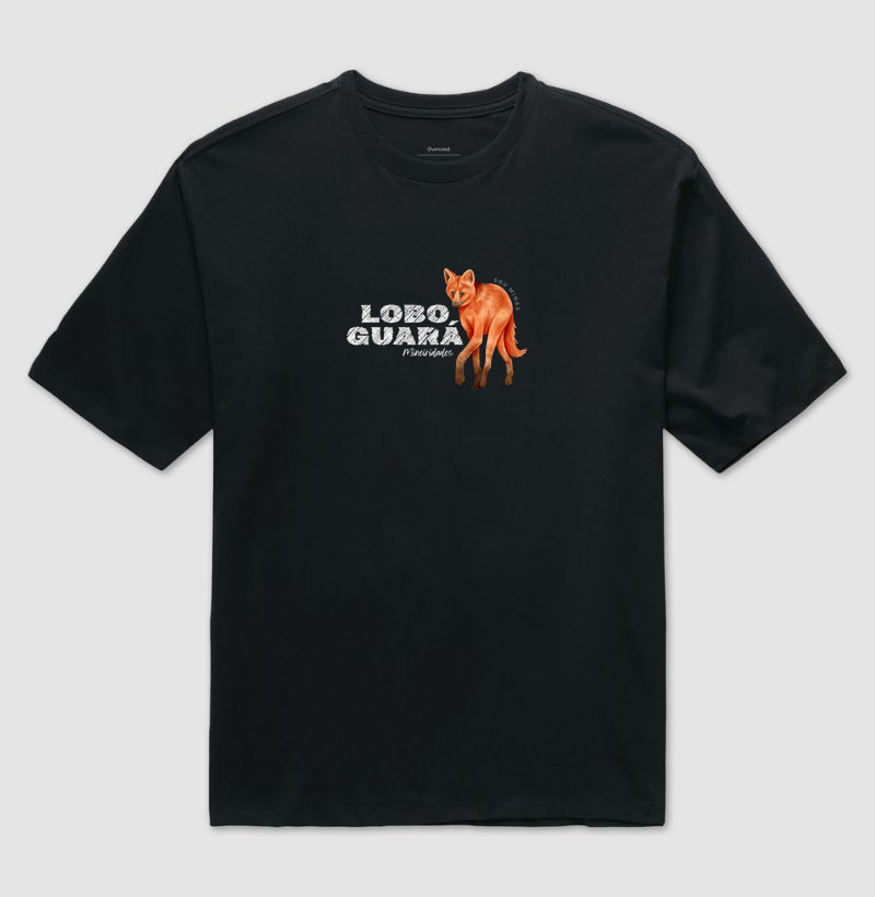 Camiseta Oversized Lobo-Guará | Fauna Brasileira | Conservação