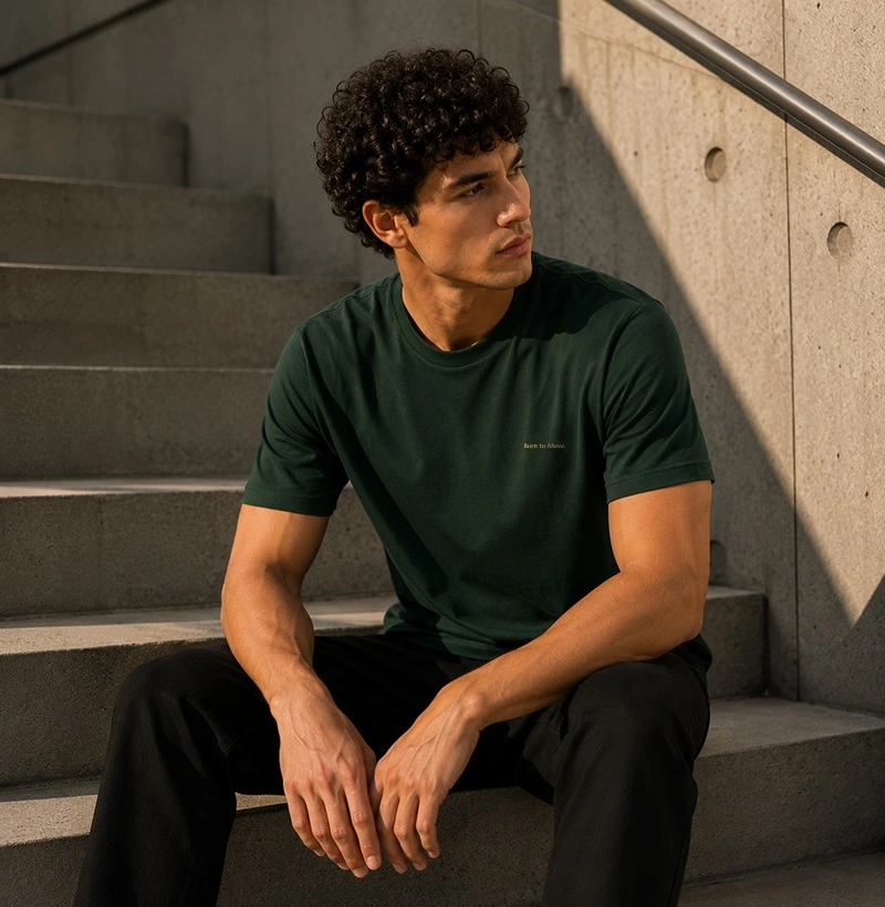 Camiseta Básica Masculina Verde Born to Move TRM Timeless
