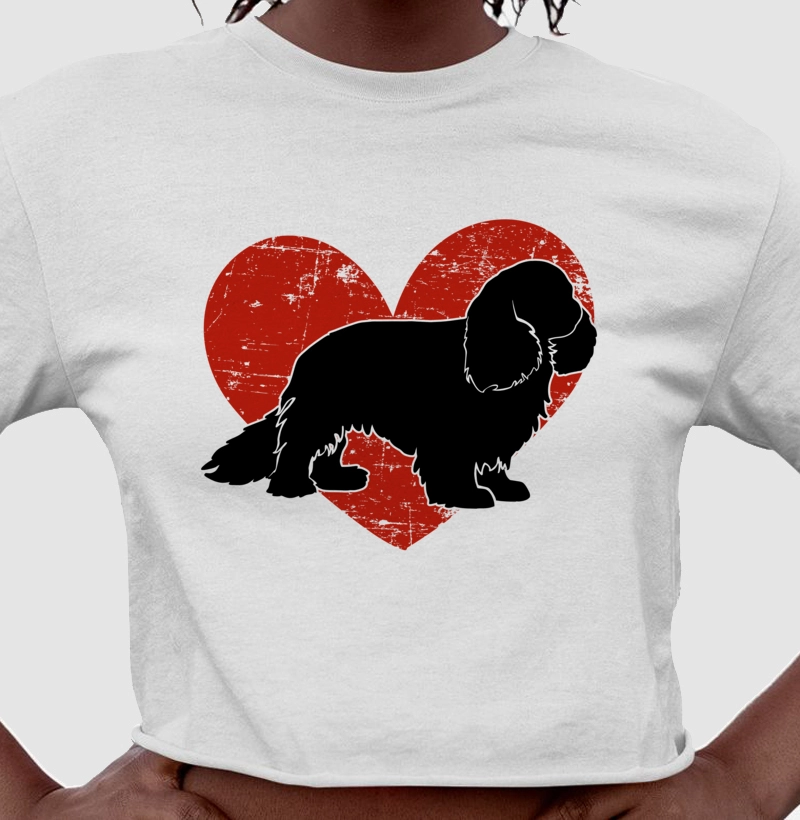 Camiseta Cropped Cavalier King Charles Spaniel Modelo 02