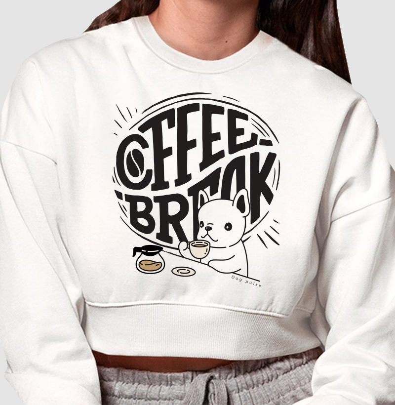 Cropped Moletom Dog Pulse - Coffee Break Dog