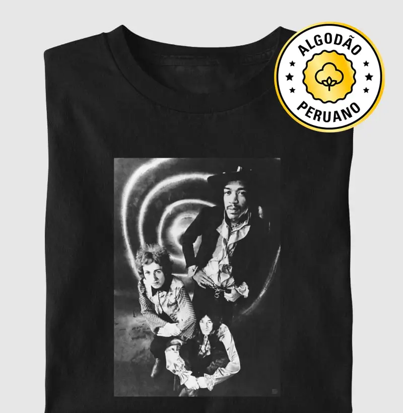 The Jimi Hendrix Experience, 1968 - Camiseta Algodão Peruano