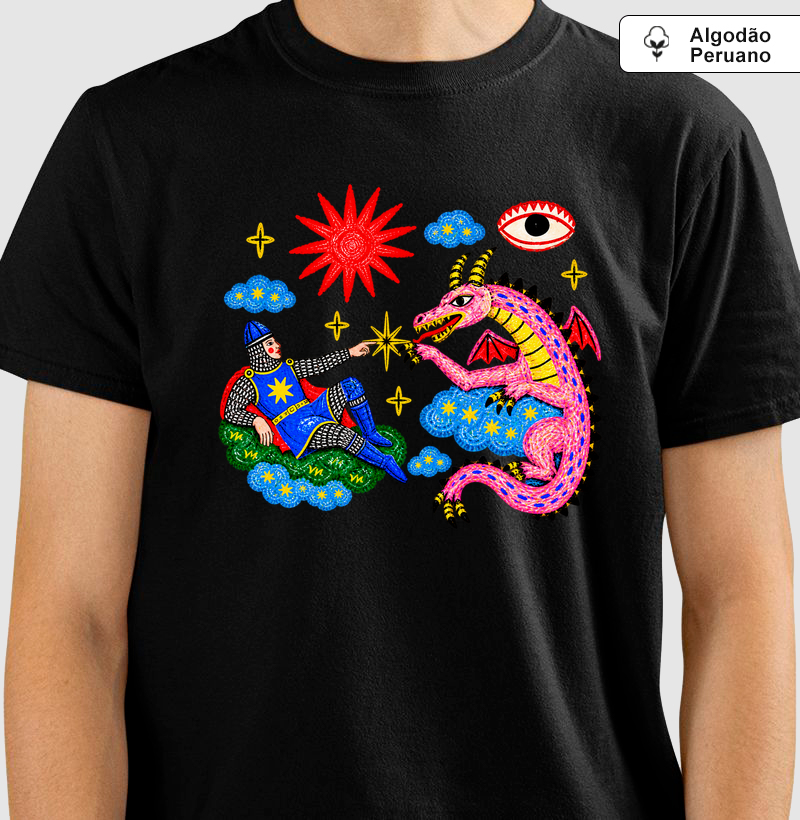 Camiseta Algodão Peruano O Toque do Cavaleiro e o Dragão - Camiseta Algodão Peruano