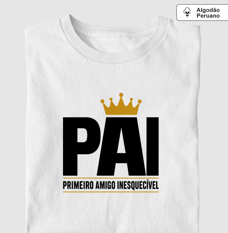 Pais - Camiseta Algodão Peruano "1° Amigo" - Branca