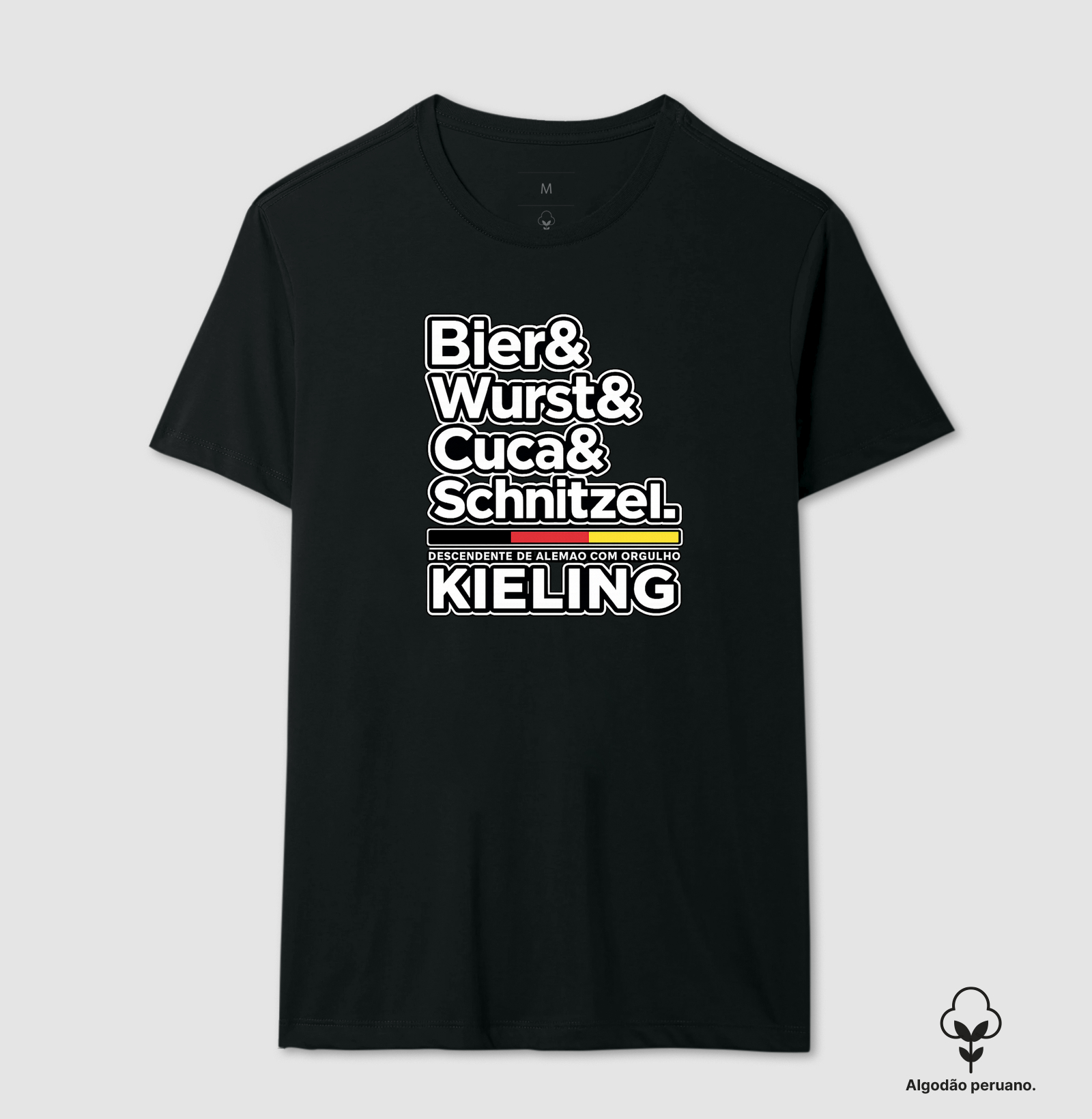 Bier, Wurst, Cuca & Schnitzel - Camiseta Algodão Peruano
